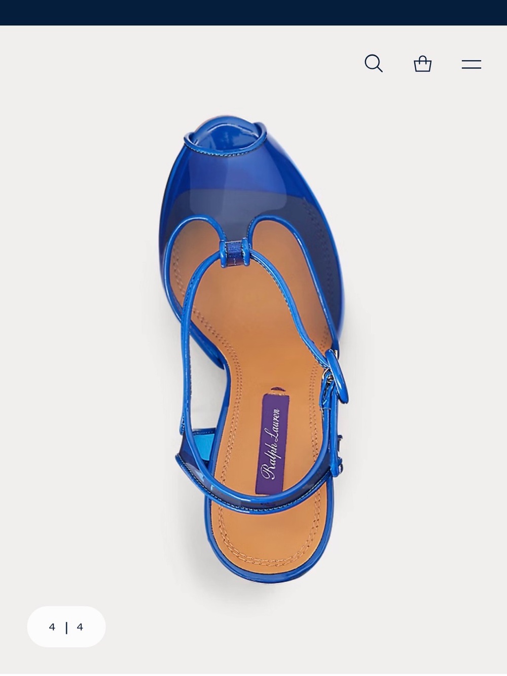 Ralph Lauren Purple Label Blue T-Strap High Heel " Katy-dip-dye T-Strap $1200 - Picture 4 of 13